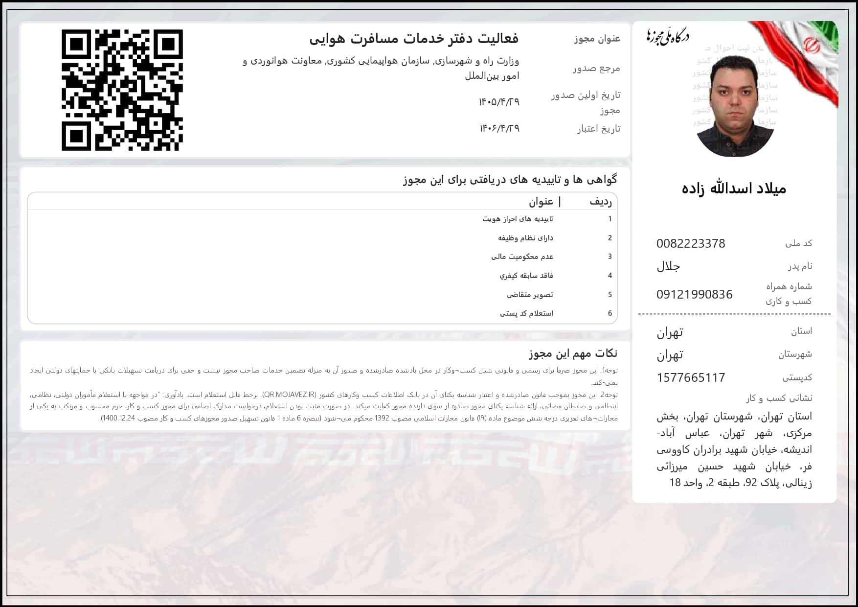 مجوز فعالیت آی سفر